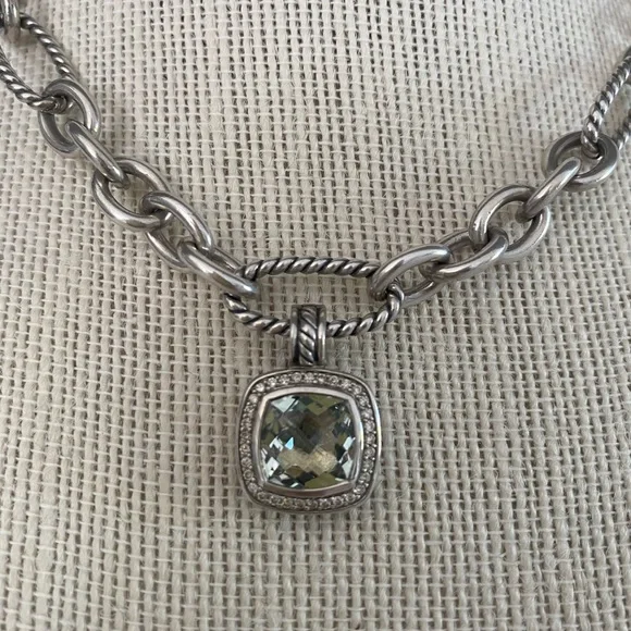 David Yurman Albion Prasiolite and Diamonds Enhancer - Picture 3 of 13